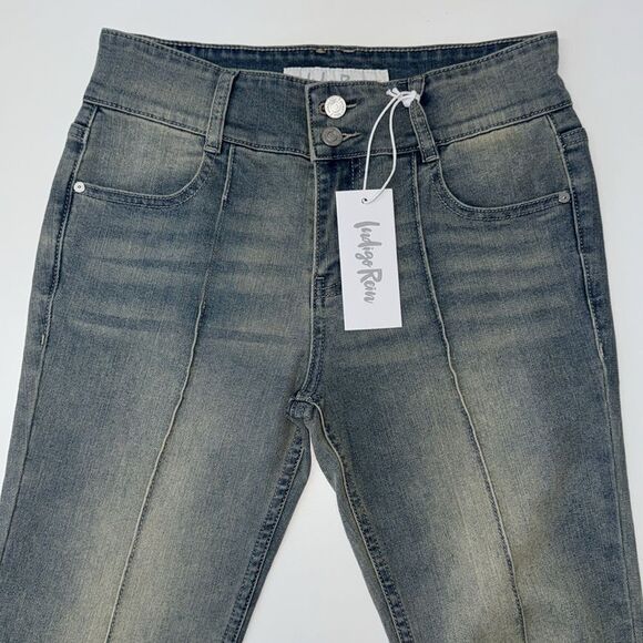 🔥Indigo Rein Blue boot cup mid rise Jeans women’s junior sz 7 New - Picture 3 of 4